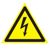 Знак предупреждающий "Опасность поражения электрическим током", 200х200х200 мм, 610007/W08