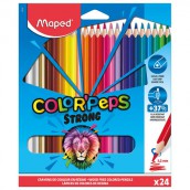 Карандаши цветные MAPED "COLOR PEP'S Strong", набор 24 цвета, грифель 3,2 мм, пластиковый корпус, 862724