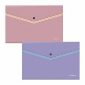 Папка-конверт с кнопкой ERICH KRAUSE "Soft Manga", А4, до 120 л., с карманом, ассорти, 0,18 мм, 61151