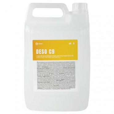Антисептик для рук и поверхностей спиртосодержащий (70%) 5 л GRASS DESO C9, дезинфицирующий, жидкость, 550055