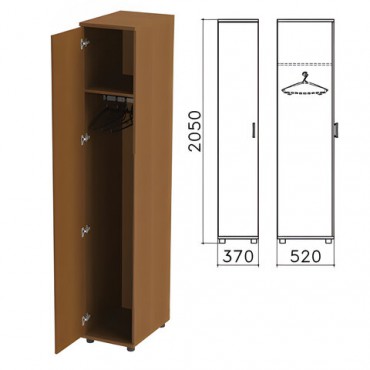 Шкаф для одежды "Монолит", 370х520х2050 мм, цвет орех гварнери, ШМ52.3